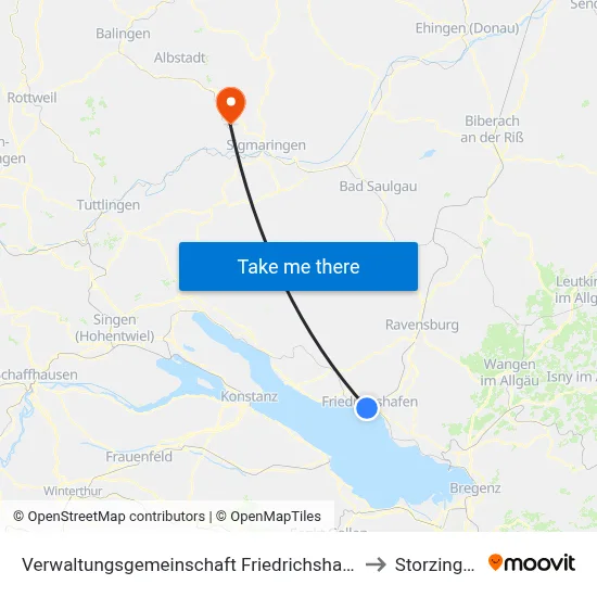 Verwaltungsgemeinschaft Friedrichshafen to Storzingen map