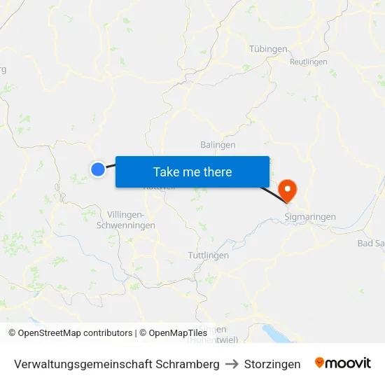 Verwaltungsgemeinschaft Schramberg to Storzingen map