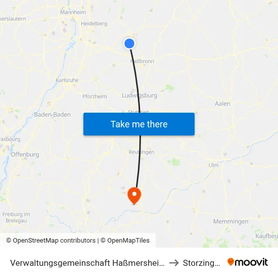 Verwaltungsgemeinschaft Haßmersheim to Storzingen map