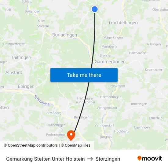 Gemarkung Stetten Unter Holstein to Storzingen map