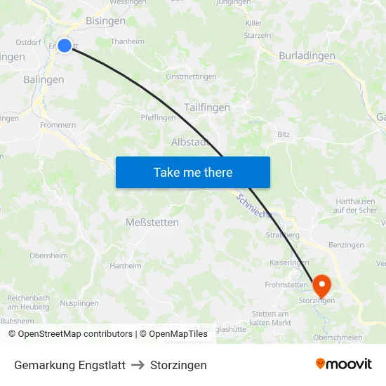 Gemarkung Engstlatt to Storzingen map