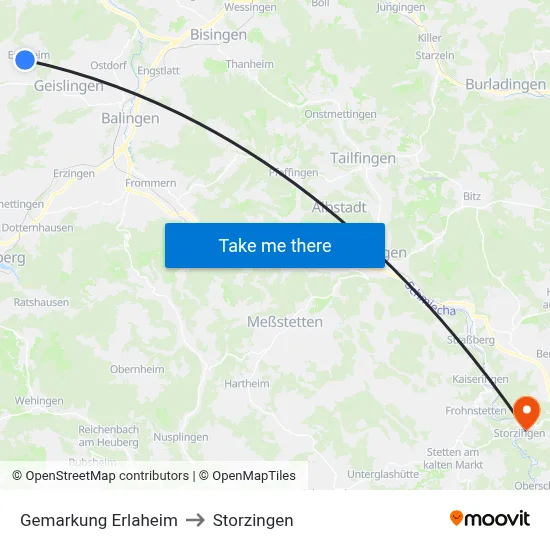 Gemarkung Erlaheim to Storzingen map