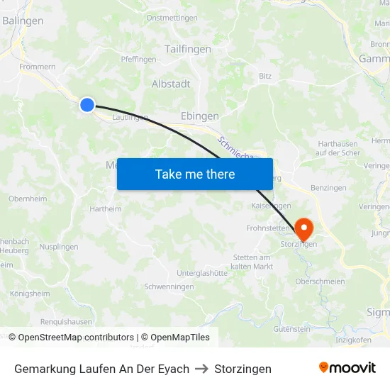 Gemarkung Laufen An Der Eyach to Storzingen map