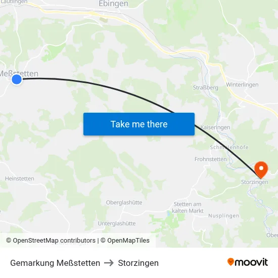 Gemarkung Meßstetten to Storzingen map