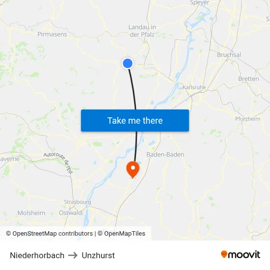 Niederhorbach to Unzhurst map