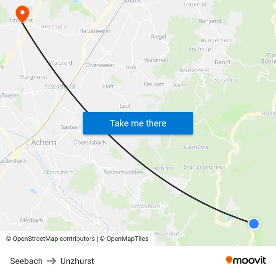 Seebach to Unzhurst map