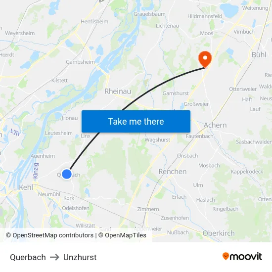 Querbach to Unzhurst map