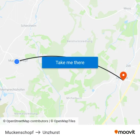 Muckenschopf to Unzhurst map