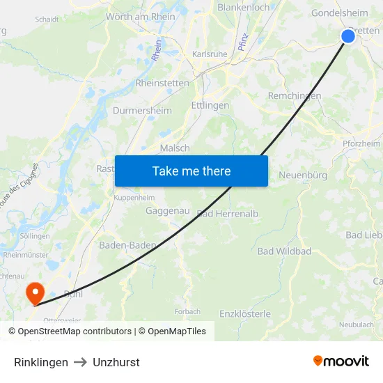 Rinklingen to Unzhurst map