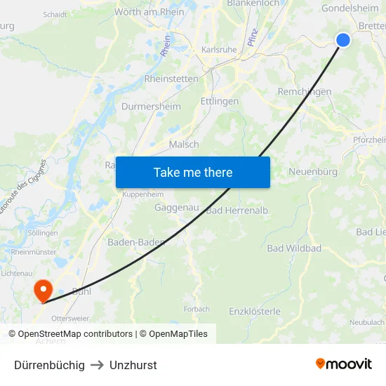 Dürrenbüchig to Unzhurst map