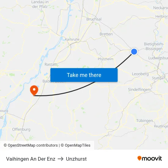 Vaihingen An Der Enz to Unzhurst map