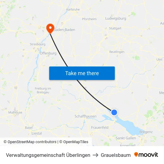 Verwaltungsgemeinschaft Überlingen to Grauelsbaum map