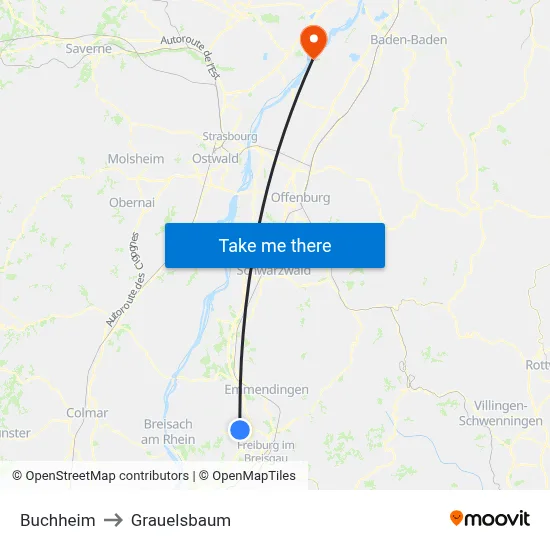 Buchheim to Grauelsbaum map