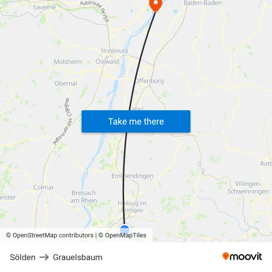 Sölden to Grauelsbaum map