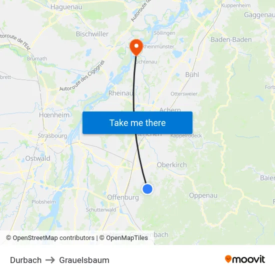 Durbach to Grauelsbaum map