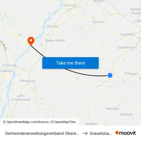Gemeindeverwaltungsverband Oberes Gäu to Grauelsbaum map