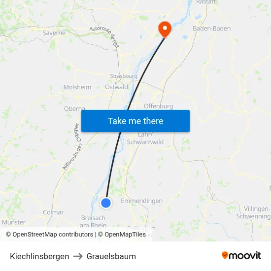 Kiechlinsbergen to Grauelsbaum map