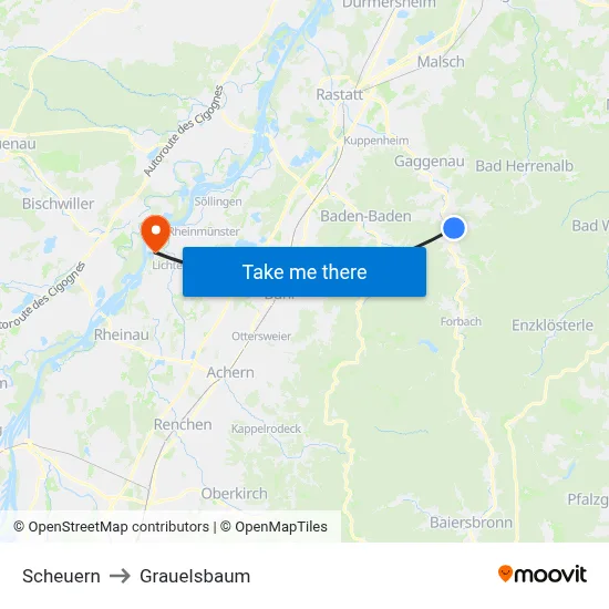 Scheuern to Grauelsbaum map