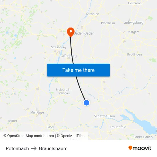 Rötenbach to Grauelsbaum map