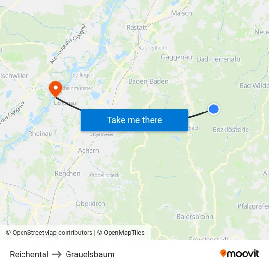 Reichental to Grauelsbaum map