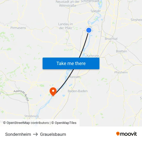 Sondernheim to Grauelsbaum map