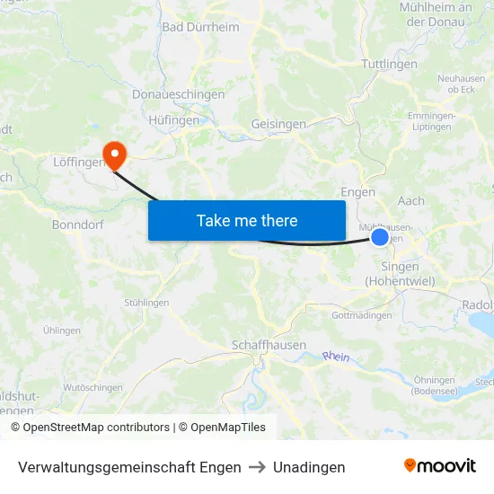 Verwaltungsgemeinschaft Engen to Unadingen map