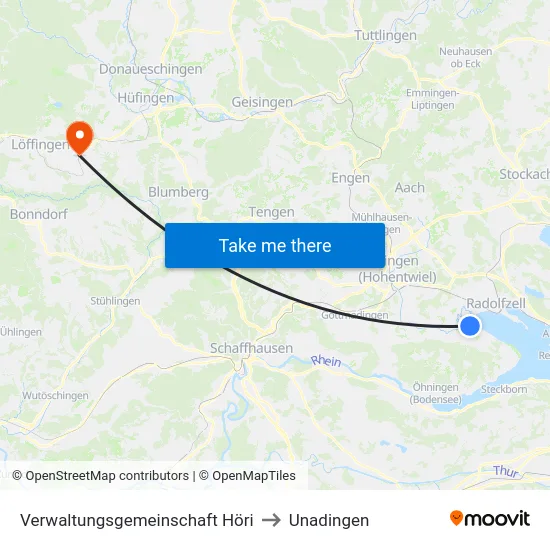 Verwaltungsgemeinschaft Höri to Unadingen map
