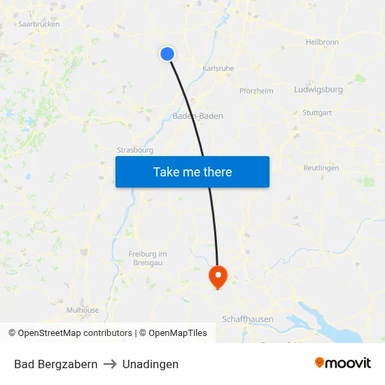 Bad Bergzabern to Unadingen map