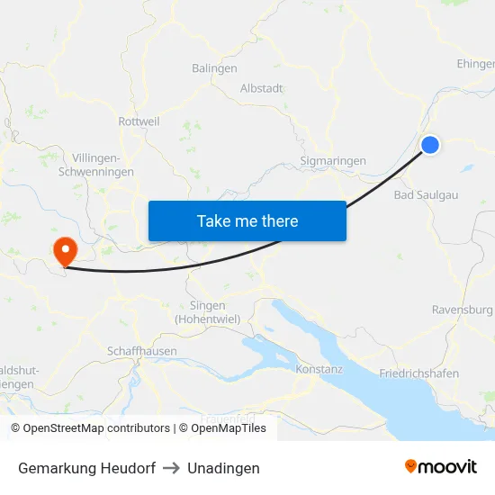 Gemarkung Heudorf to Unadingen map