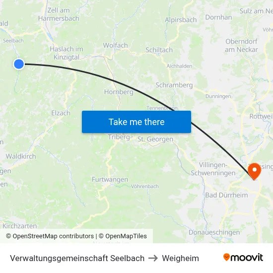 Verwaltungsgemeinschaft Seelbach to Weigheim map