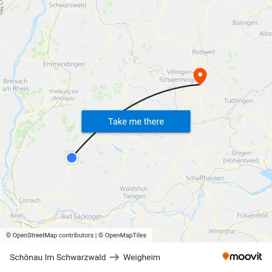 Schönau Im Schwarzwald to Weigheim map