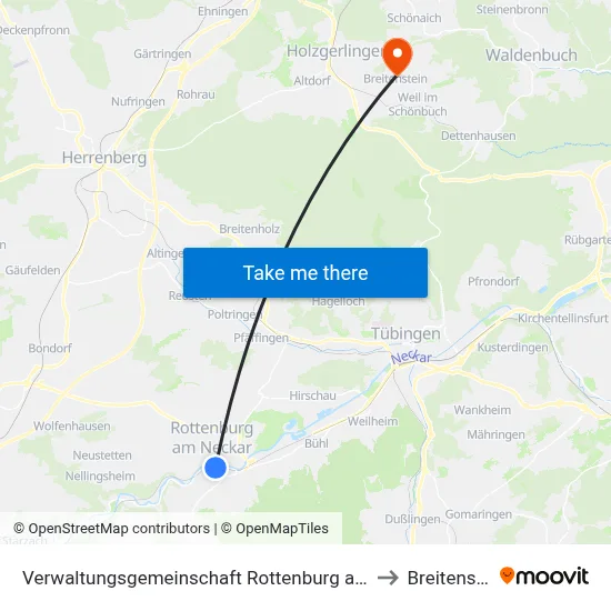 Verwaltungsgemeinschaft Rottenburg am Neckar to Breitenstein map