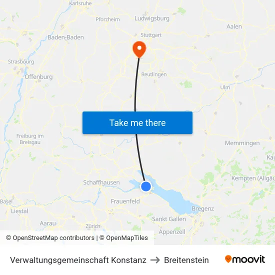 Verwaltungsgemeinschaft Konstanz to Breitenstein map