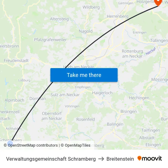Verwaltungsgemeinschaft Schramberg to Breitenstein map