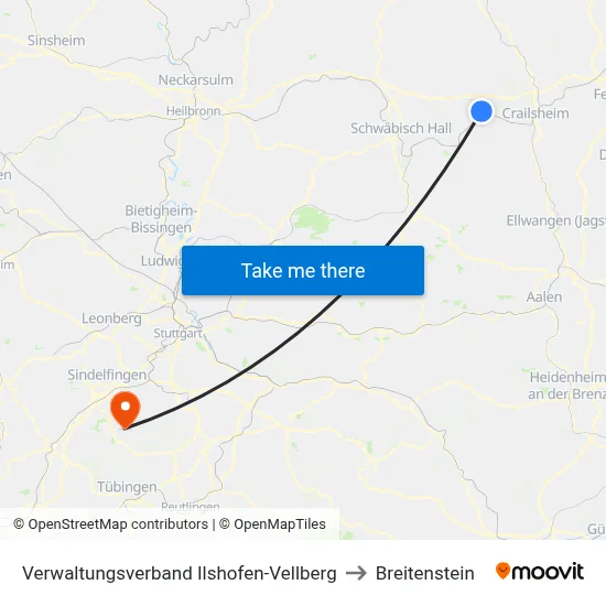 Verwaltungsverband Ilshofen-Vellberg to Breitenstein map