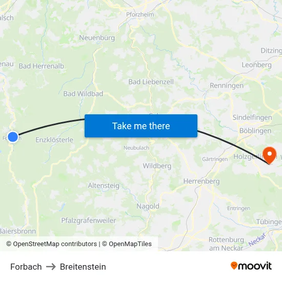 Forbach to Breitenstein map