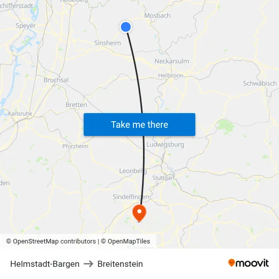 Helmstadt-Bargen to Breitenstein map