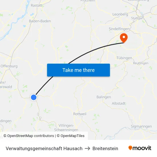 Verwaltungsgemeinschaft Hausach to Breitenstein map