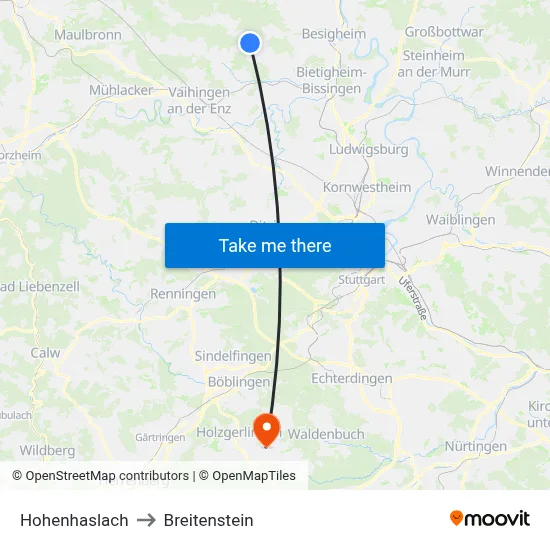 Hohenhaslach to Breitenstein map