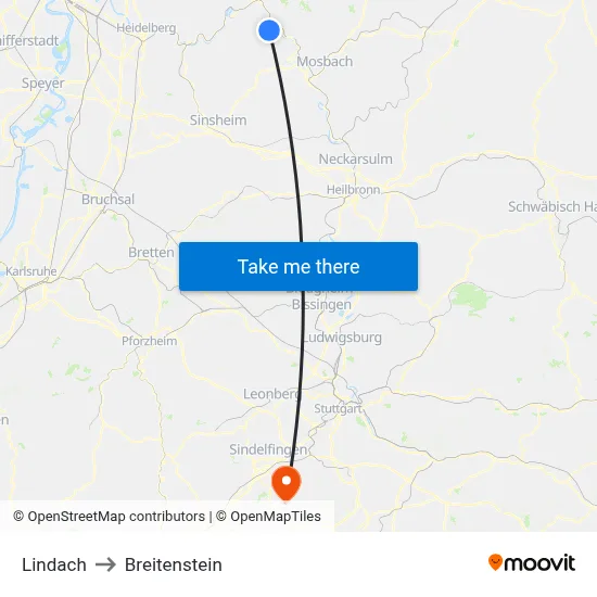 Lindach to Breitenstein map