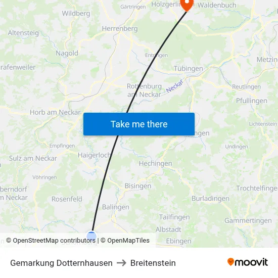 Gemarkung Dotternhausen to Breitenstein map