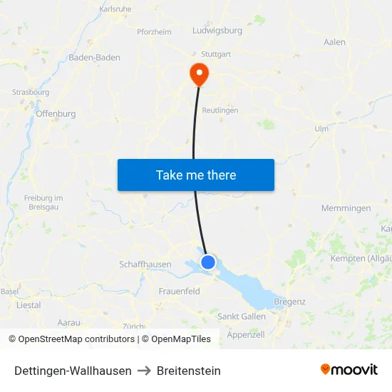 Dettingen-Wallhausen to Breitenstein map