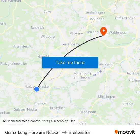 Gemarkung Horb am Neckar to Breitenstein map