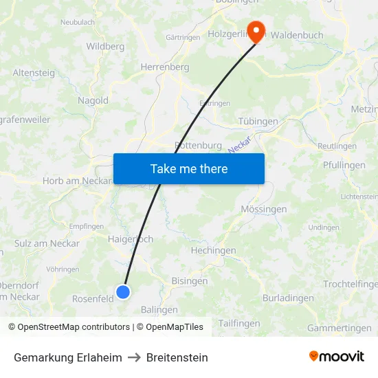 Gemarkung Erlaheim to Breitenstein map