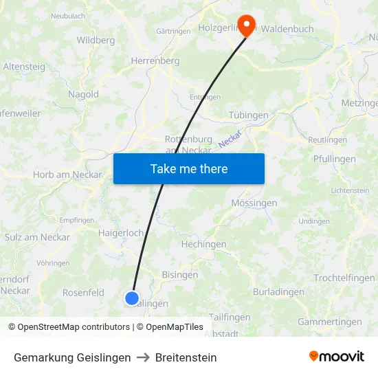 Gemarkung Geislingen to Breitenstein map