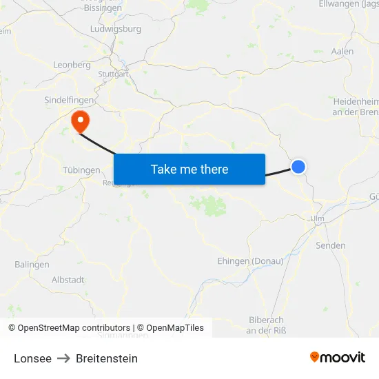 Lonsee to Breitenstein map