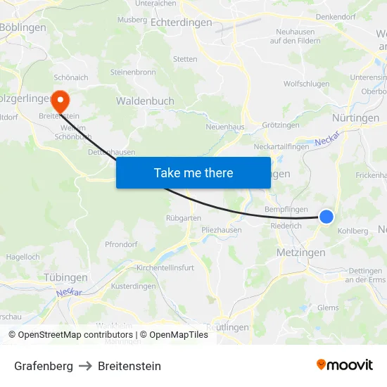 Grafenberg to Breitenstein map