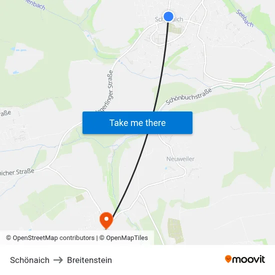 Schönaich to Breitenstein map