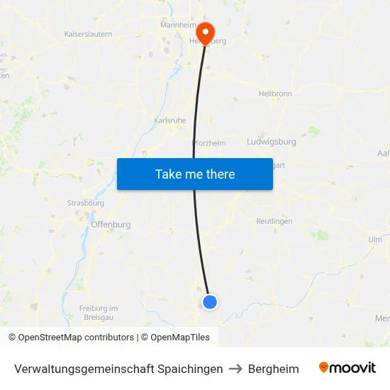 Verwaltungsgemeinschaft Spaichingen to Bergheim map
