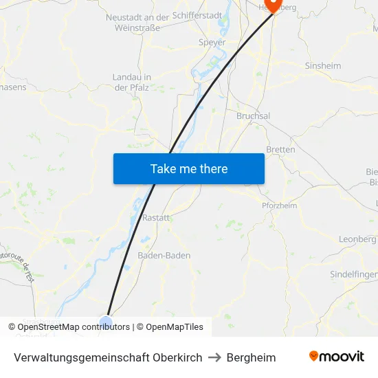 Verwaltungsgemeinschaft Oberkirch to Bergheim map